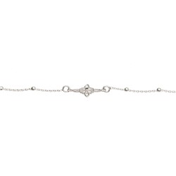 Pulseira nó de bruxa com missangas em prata de lei 925 -B