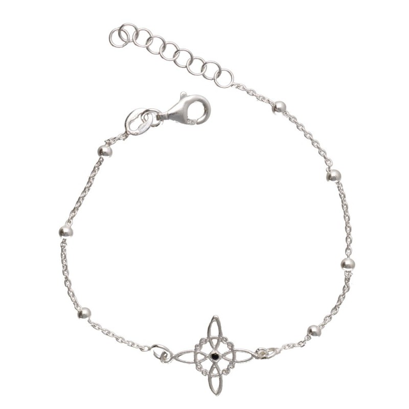 Bracciale Nodo di Strega con Palline in Argento Sterling 925 -B