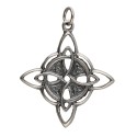 Large Witch's Knot Pendant in 925 Sterling Silver Aged