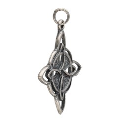 Large Witch's Knot Pendant in 925 Sterling Silver Aged