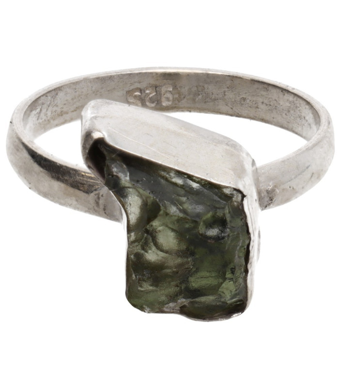 Anello in Moldavite in Argento Sterling 925 (2 - 2.9gr)