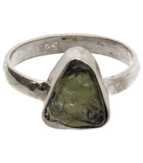 Anello in Moldavite in Argento Sterling 925 (2 - 2.9gr)