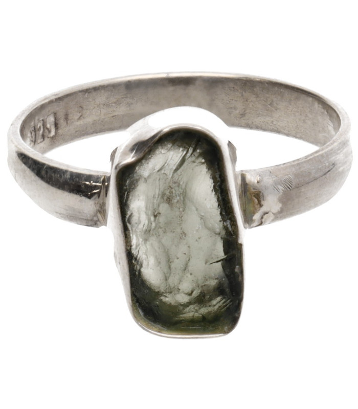 Anello in Moldavite in Argento Sterling 925 (2 - 2.9gr)