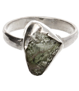 Anello in Moldavite in Argento Sterling 925 (3 - 3,9gr)