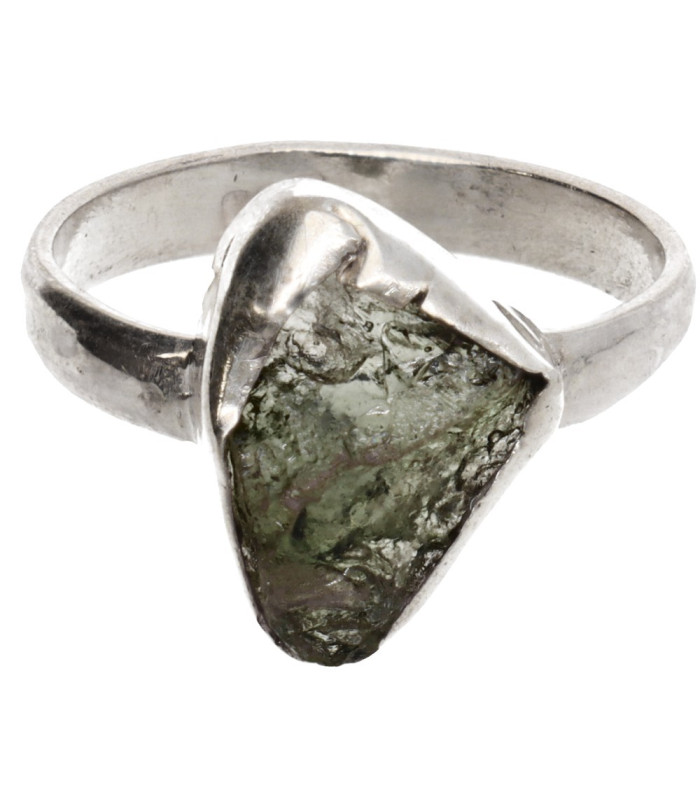 Anello in Moldavite in Argento Sterling 925 (3 - 3,9gr)