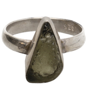 Anello in Moldavite in Argento Sterling 925 (3 - 3,9gr)