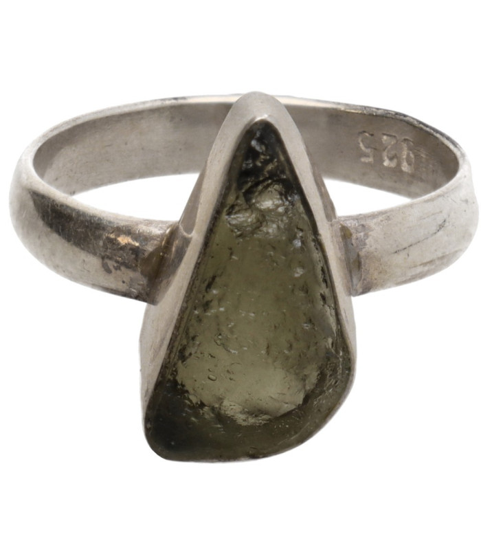Anello in Moldavite in Argento Sterling 925 (3 - 3,9gr)