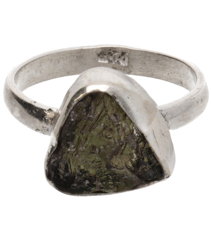 Anello in Moldavite in Argento Sterling 925 (3 - 3,9gr)