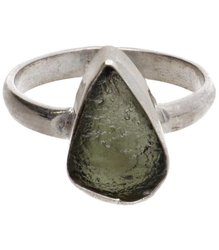 Anello in Moldavite in Argento Sterling 925 (3 - 3,9gr)