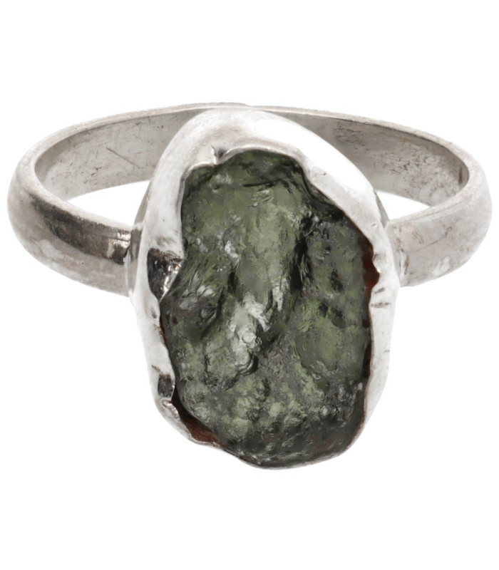 Anello in Moldavite in Argento Sterling 925 (3 - 3,9gr)