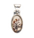 Dendritic Agate Oval Pendant in Sterling Silver 925