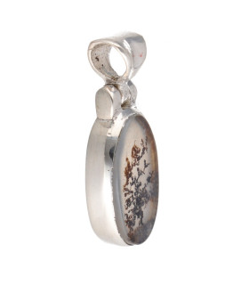 Pendente in Agata Dendritica Ovale in Argento Sterling 925