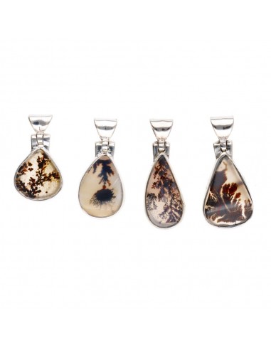 Dendritic Agate Drop Pendant in...