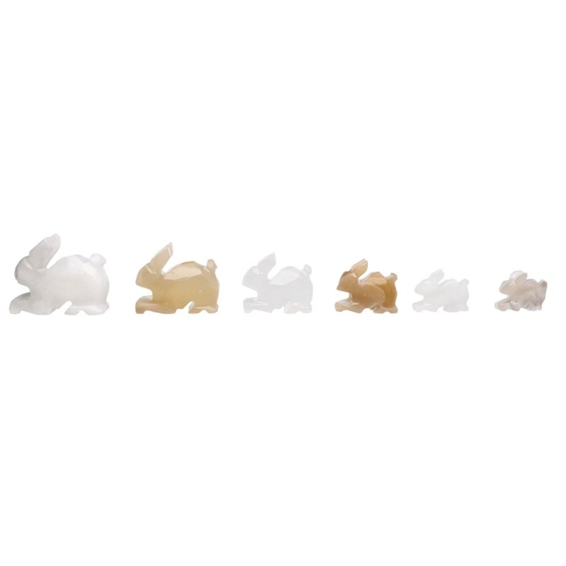 Famiglia di Conigli Calcite Multicolore