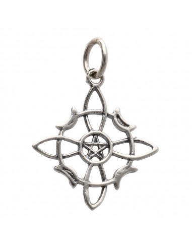 Pendente Nodo di Strega con Lune in...
