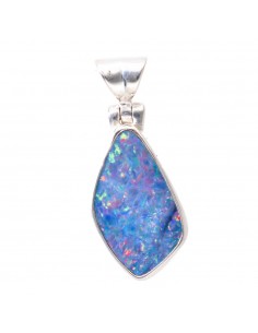 Pendentif opale bleue en...
