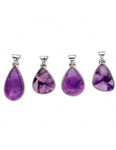 Amethyst Drop Pendant in Sterling...