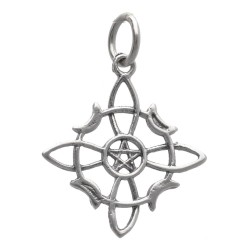 Pendente Nodo di Strega con Lune in Argento Sterling 925