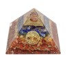 Pyramide de Chakra en Résine Orgonite avec Arbre de Vie 8x8cm