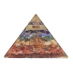 Resin Orgonite Chakra Pyramid with Tree of Life 8x8cm