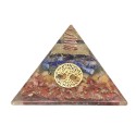 Pyramide de Chakra en Résine Orgonite avec Arbre de Vie 8x8cm