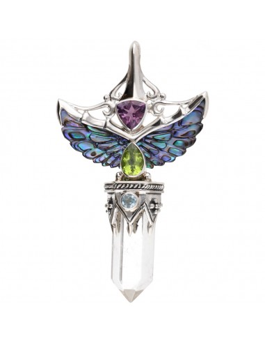 Pendentif Ailes de nacre en argent...
