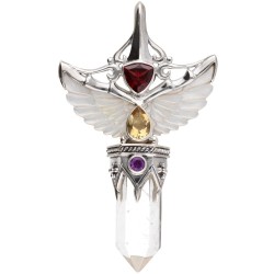 Ciondolo di Ali in Madreperla Bianca in Argento Sterling 925