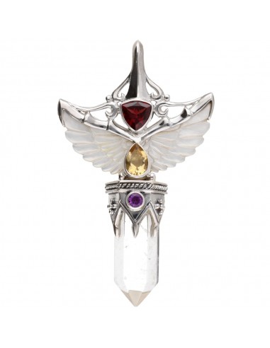 Pendentif Ailes de nacre en argent...