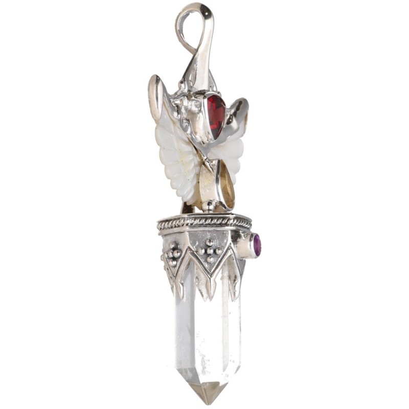 Ciondolo di Ali in Madreperla Bianca in Argento Sterling 925