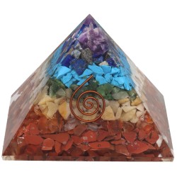 Piramide Orgonita di Chakra in Resina con Spirale 7x7cm