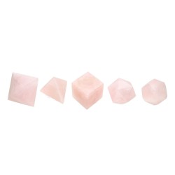 Gioco di Forme Platoniche in Quarzo Rosa Grande