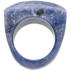 Anello spesso in quarzo blu