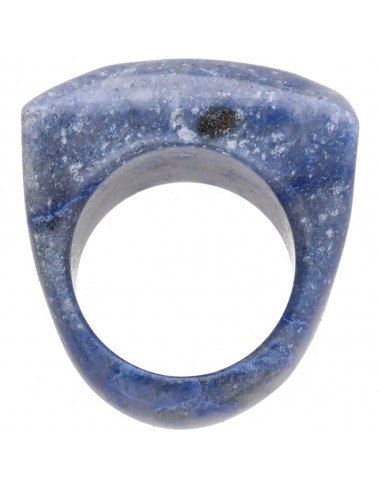 Bague épaisse en quartz bleu