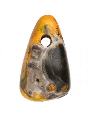 Pierced Rounded Bumblebee Jasper Pendant