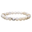 Pulsera de Ópalo Blanco 8mm