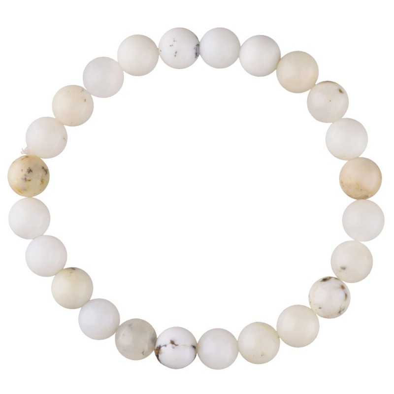 Bracciale in Opale Bianco 8mm