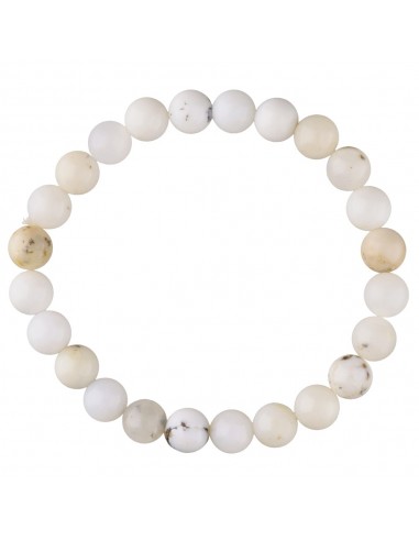 Bracelet d'opale blanche 8mm