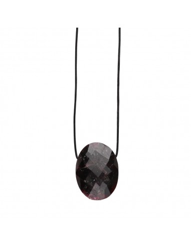 Garnet Pendant with Random Rope