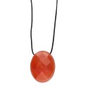 Pendentif cornaline avec corde aléatoire