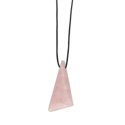 Collana in Quarzo Rosa con Corda Casuale