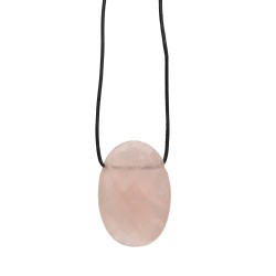 Rose Quartz Pendant with Random Rope
