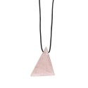 Pingente de quartzo rosa com corda aleatória