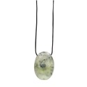 Prehnite Pendant with Random Rope