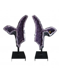 Coppia di geode di ametista...