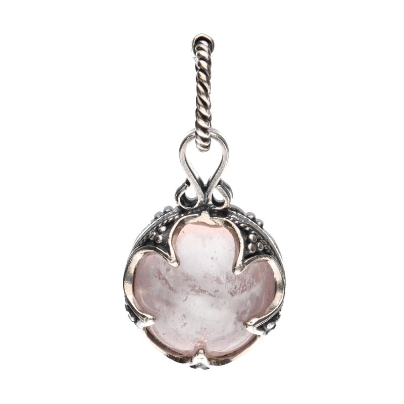 Ciondolo Gotland Quarzo Rosa 12mm in Argento Sterling 925
