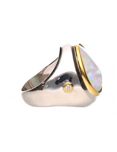 Anello in opale con diamanti in...
