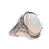Bague en opale avec diamants en argent 925 (40J)