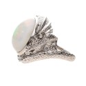 Bague en opale avec diamants en argent 925 (40J)