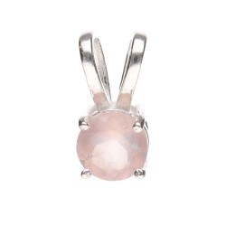 Pendente Cerchio in Quarzo Rosa in Argento Sterling 925