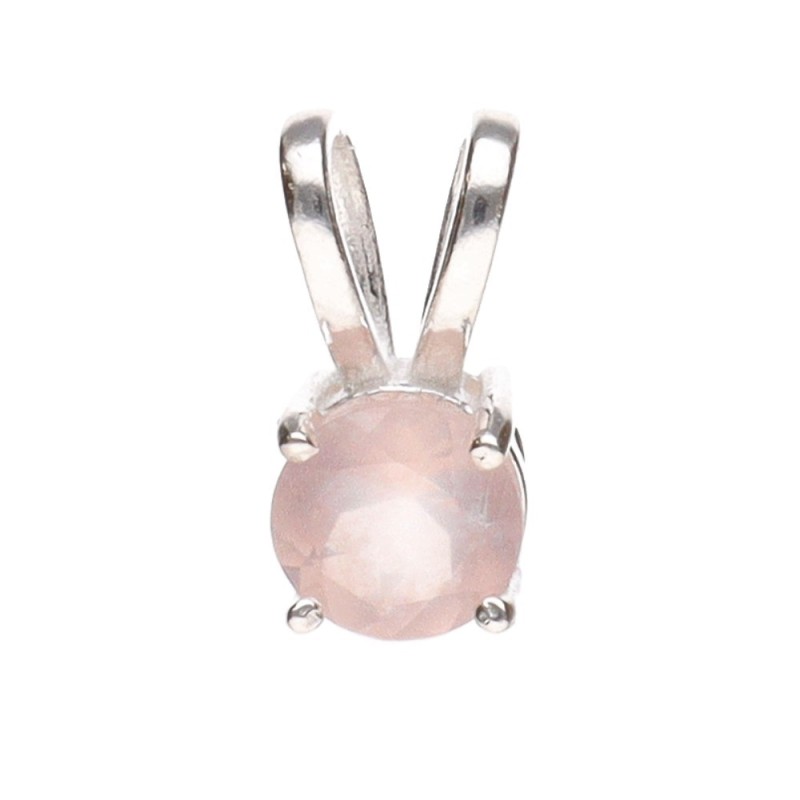 Pendente Cerchio in Quarzo Rosa in Argento Sterling 925